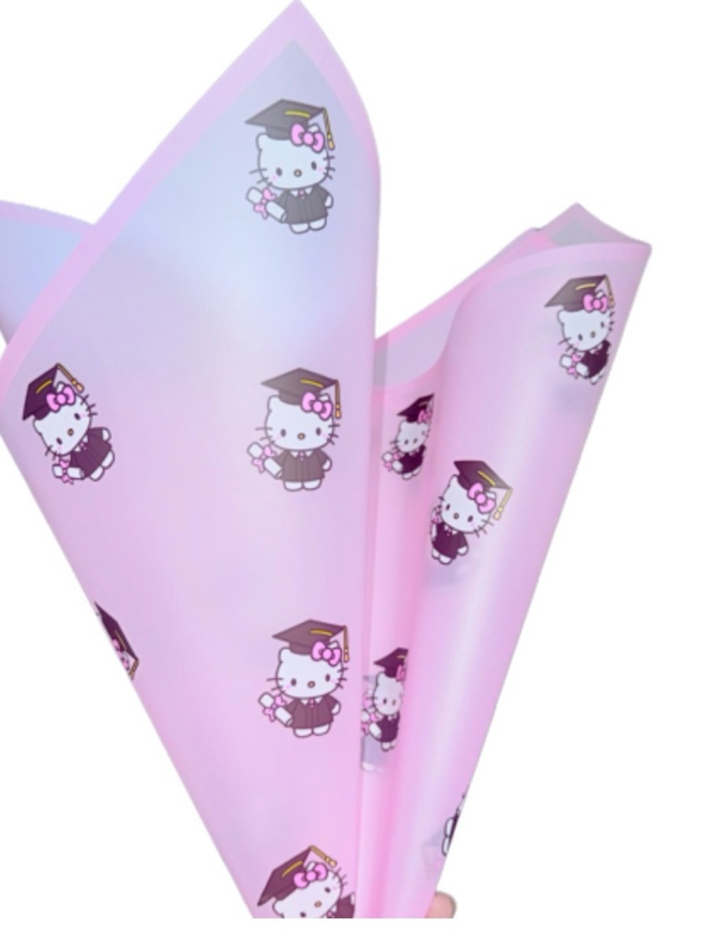Hello Kitty 20 Sheets Graduation Floral Wrapping Paper Waterproof  22x22